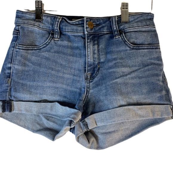 PacSun Pants - Pacsun High Rise Super Stretch Shortie Denim Jean Cuffed Shorts size 0/24